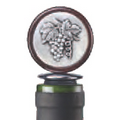 Medallion Wood/ Pewter Stopper with Grape Bunch Topper